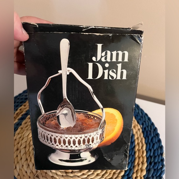 Silverplated & Crystal Glass Jam Dish with spoon by Towle • 1983 • NIB - Picture 8 of 8